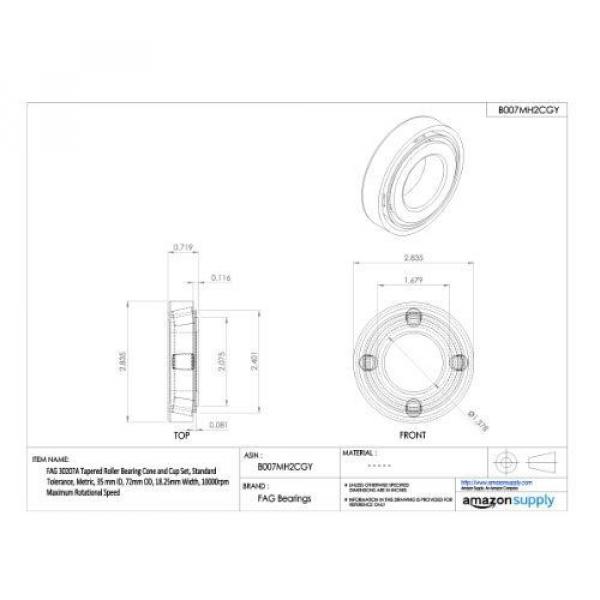  Bearings  30207A Tapered Roller Bearing Cone and Cup Set Standard #2 image