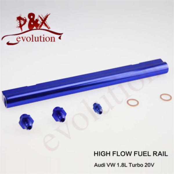Aluminum High Flow Injector Fuel Oil Rail kit for Audi VW 1.8L Turbo 20V blue #1 image
