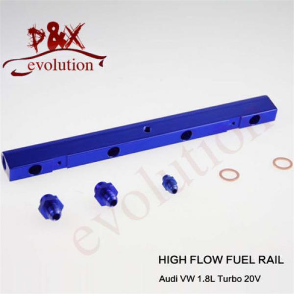 Aluminum High Flow Injector Fuel Oil Rail kit for Audi VW 1.8L Turbo 20V blue #3 image