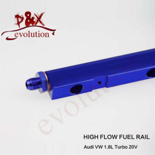 Aluminum High Flow Injector Fuel Oil Rail kit for Audi VW 1.8L Turbo 20V blue #5 image