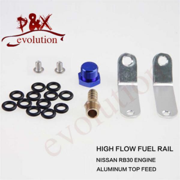 High Flow Injector Aluminum Fuel Oil Rail kit for Audi VW 1.8L Turbo 20V blue #5 image