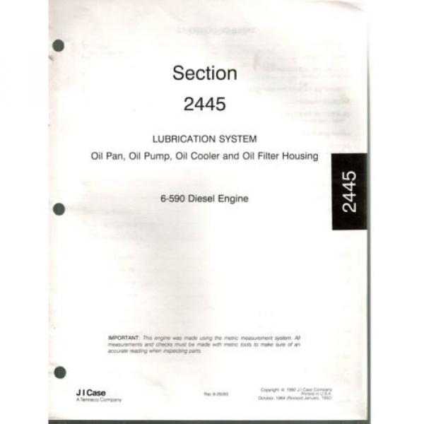Case 6-590 Diesel Engine Manual Block Cooling Oil Fuel Pump Injectors 1992 0130F #2 image