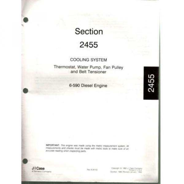 Case 6-590 Diesel Engine Manual Block Cooling Oil Fuel Pump Injectors 1992 0130F #3 image
