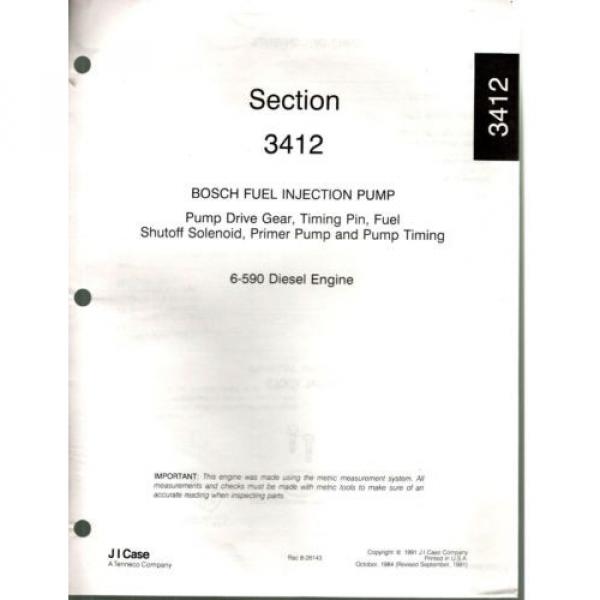 Case 6-590 Diesel Engine Manual Block Cooling Oil Fuel Pump Injectors 1992 0130F #4 image