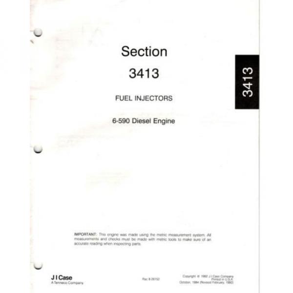 Case 6-590 Diesel Engine Manual Block Cooling Oil Fuel Pump Injectors 1992 0130F #5 image