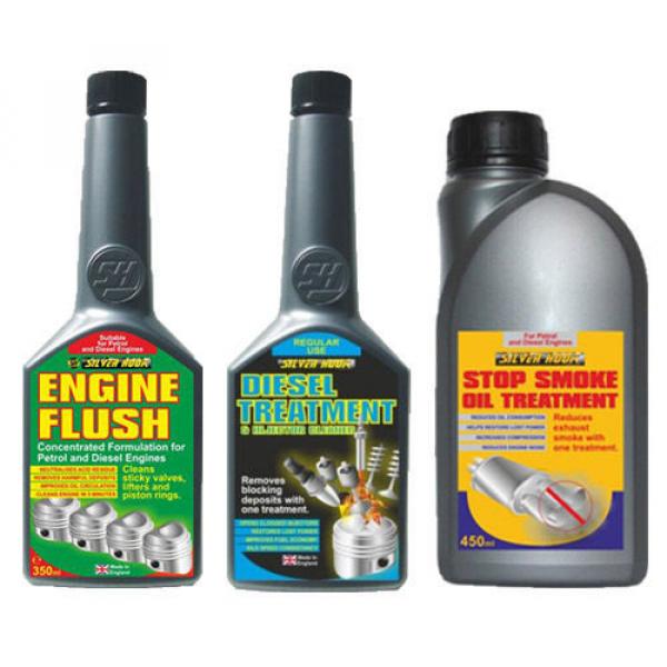 3 Pack ENGINE FLUSH + DIESEL INJECTOR CLEANER + EXHAUST STOP SMOKE OIL TREATMENT #1 image