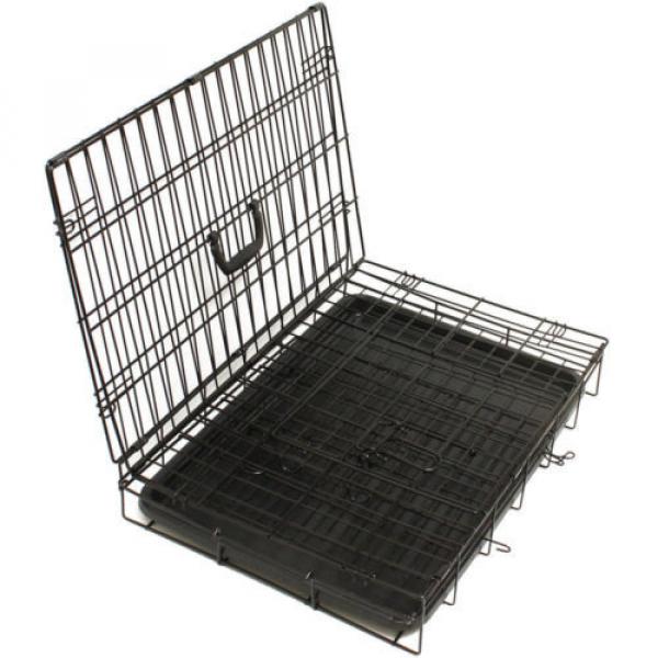 42&#034; Dog Crate 2 Door w/Divide w/Tray Fold Metal Pet Cage Kennel House for Animal #4 image