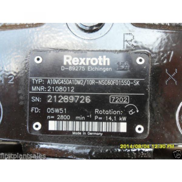 Rexroth Hydraulic Pump Type: A10VG45DA1DM2/10R-NSC60F015SQ-SK MNR:2108012 #3 image