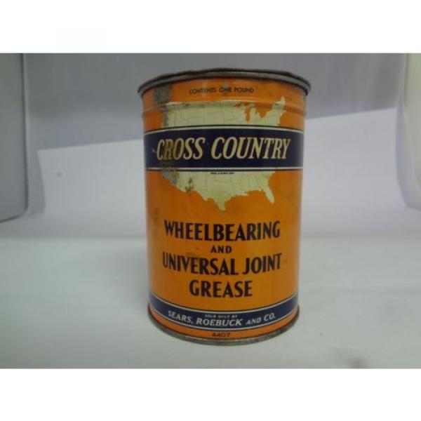 VINTAGE   1 LB CROSS COUNTRY WHEEL BEARING GREASE CAN 241-H #1 image