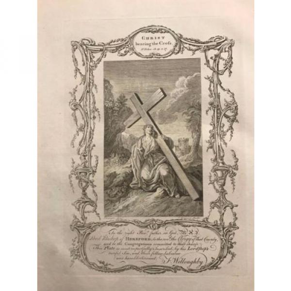 Antique   Bible Print - 1778 Practical Family Bible, Christ Bearing the Cross #2 image