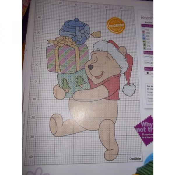 **   WINNIE THE POOH, BEARING GIFTS ** CROSS STITCH CHART BY ANCHOR ** #2 image