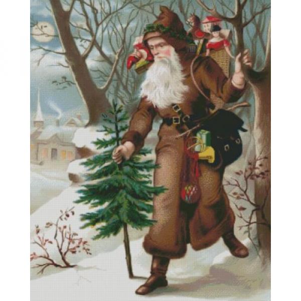 SANTA   BEARING GIFTS~COUNTED CROSS STITCH PATTERN ONLY #1 image