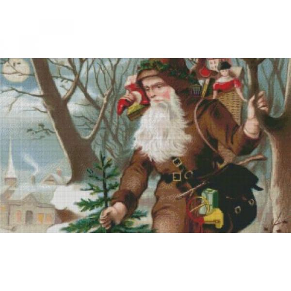 SANTA   BEARING GIFTS~COUNTED CROSS STITCH PATTERN ONLY #2 image