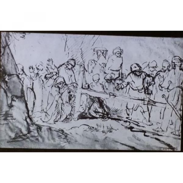 Rembrandt:   Christ Bearing the Cross, Drawing, Magic Lantern Glass Slide #1 image
