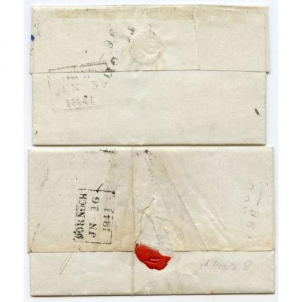 1841   covers bearing 1d black and 1d red from Tonque, with manuscript CROSS canc. #3 image