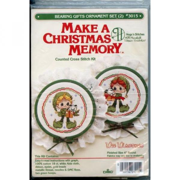 Bearing   Gifts Ornament Set (2)  with 4&#034; Hoop Frames - Counted Cross Stitch Kit #2 image