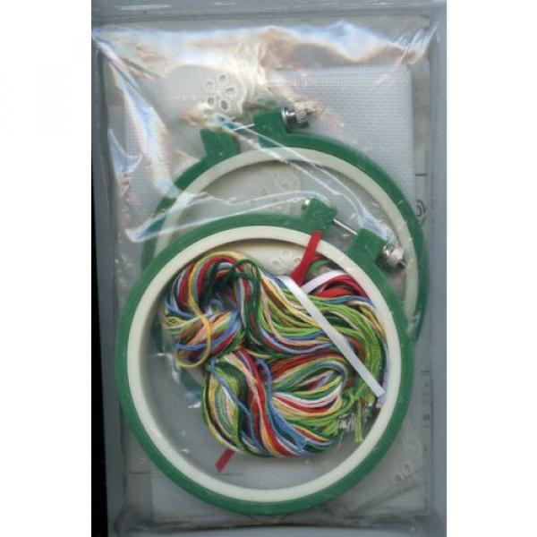 Bearing   Gifts Ornament Set (2)  with 4&#034; Hoop Frames - Counted Cross Stitch Kit #3 image