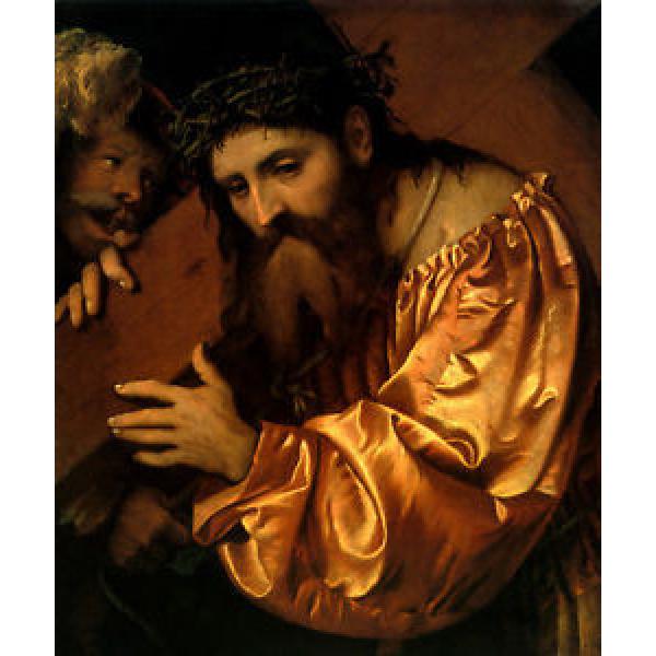 CHRIST   BEARING THE CROSS RELIGION ITALIAN PAINTING BY GEROLAMO ROMANI REPRO #1 image