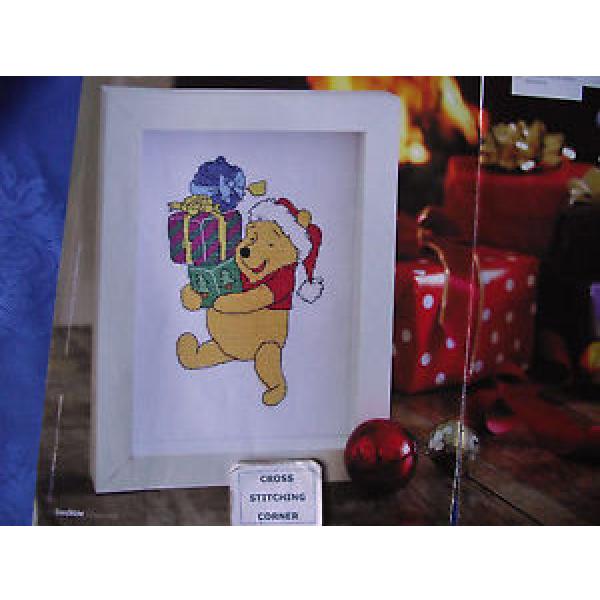 BEARING   GIFTS DISNEY WINNIE THE POOH WITH  CHRISTMAS PRESENTS CROSS STITCH CHART #1 image