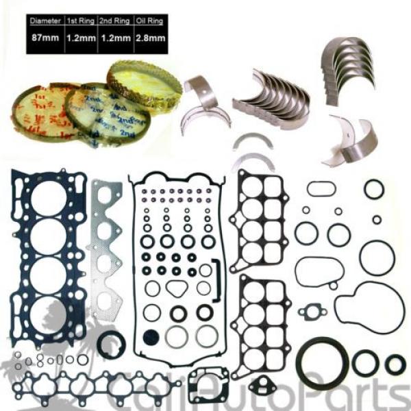98-01   Honda Prelude 2.2L H22A4 DOHC VTec Full Set Piston Rings Main Rod Bearings #1 image