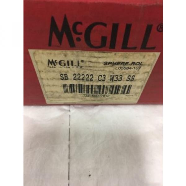 McGill SB 22222 C3 W33 SS Spherical Roller Bearing SB22222C3W33SS #1 image
