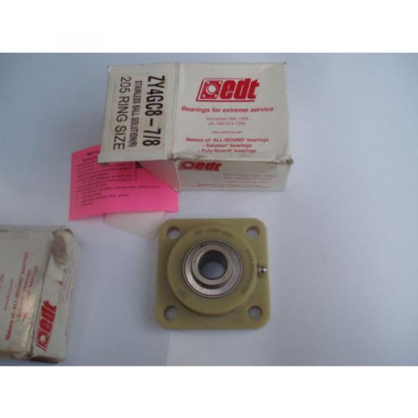 EDT ZY4GC8 7/8 4 bolt composite flange bearing MUC205-14 stainless #4 image