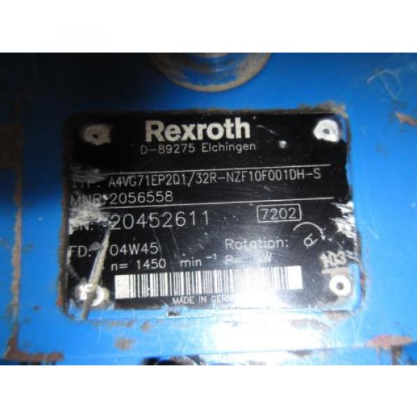 REXROTH AA4VG71EP201/32R-NZF10F001DH-S AXIAL PISTON VARIABLE HYDRAULIC PUMP #2 image
