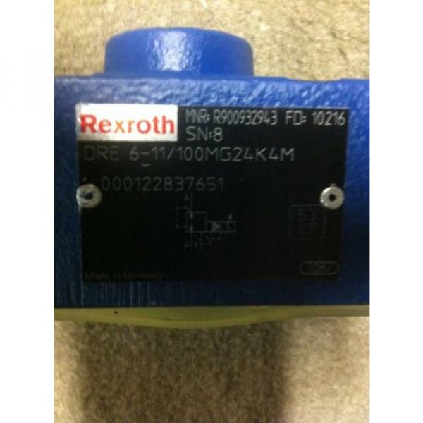 REXROTH DRE6-11/100MG24K4M HYDRAULIC PRESSURE REDUCING VALVE NEW R900932943 #2 image