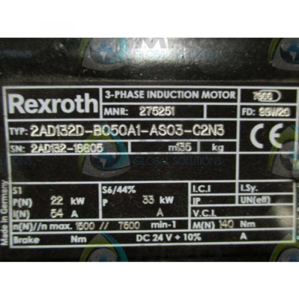 REXROTH 2AD132D-B050A1-AS03-C2N3 3-PHASE INDUCTION MOTOR *NEW NO BOX* #5 image