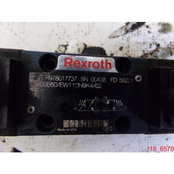 USED REXROTH DIRECTIONAL PILOT VALVE 4WE6E60/EW110N9K4/62 SN 00438 #2 image