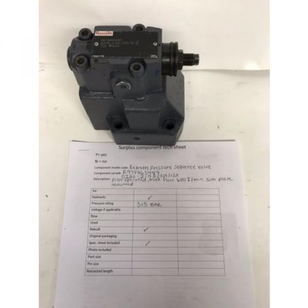 Rexroth pressure sequence valve R978863487 #1 image