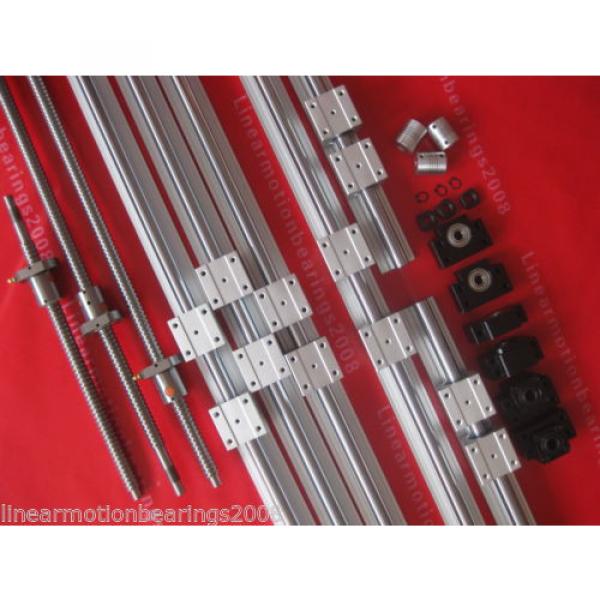 3 32021X  2007121 linear rail SBR sets + ballscrew ball screws sets+ BK/BF12+ couplers for CNC Roller Bearing #1 image