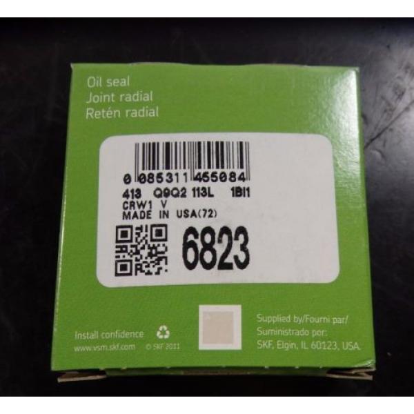 SKF Fluoro Rubber Oil Seal, QTY 1, .625&#034; x 1.124&#034; x .25&#034;, 6823 |4047eJN1 #4 image