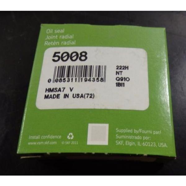 SKF Fluoro Rubber Oil Seal, 1.01&#034; x .5&#034; x .204&#034;, 5008, 1090LKO3 #4 image