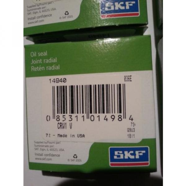 6 New SKF 14940 Oil Seals CRW1 V     2 1/4&#034;   Made in USA #2 image